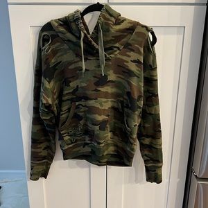 NSF camo destroyed hoodie size small